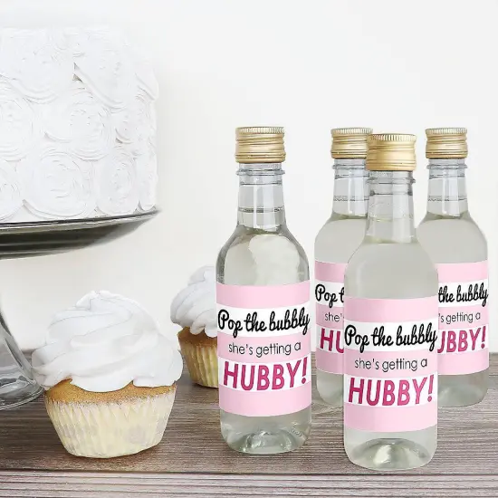 Big Dot of Happiness Bride-To-Be - Mini Wine and Champagne Bottle Label Stickers - Bridal Shower or Classy Bachelorette Party Favor Gift - Set of 16 {3}