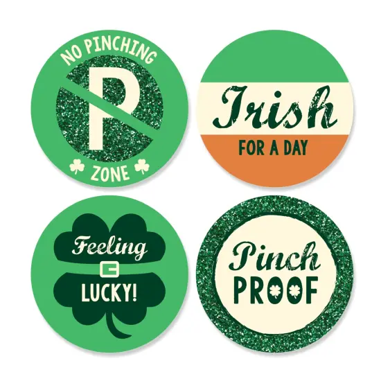 Big Dot of Happiness St. Patrick's Day - Assorted St. Paddy's Day Party Circle Sticker Labels - 24 Count {1}