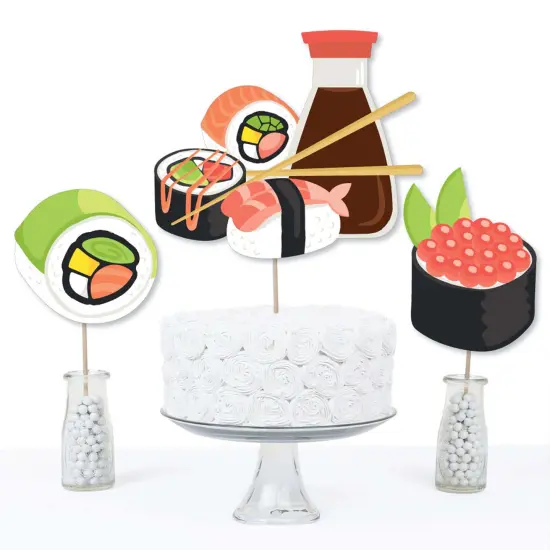 Big Dot of Happiness Let's Roll - Sushi - Japanese Party Centerpiece Sticks - Table Toppers - Set of 15 {4}