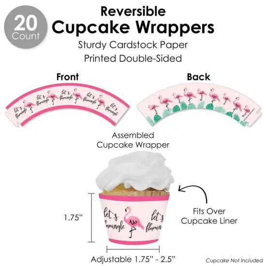 Big Dot of Happiness Pink Flamingo - Party Like a Pineapple - Tropical Summer Party Favors and Cupcake Kit - Fabulous Favor Party Pack - 100 Pieces {6}