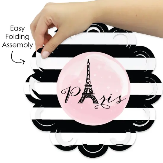 Big Dot of Happiness Paris, Ooh La La - Paris Themed Baby Shower or Birthday Party Round Table Decorations - Paper Chargers - Place Setting For 12 {6}