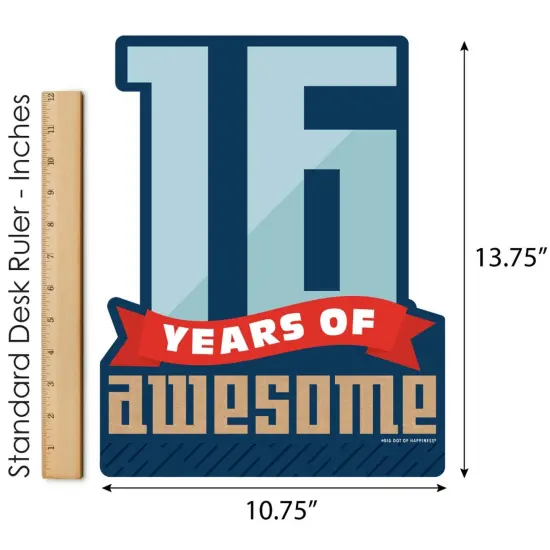 Big Dot of Happiness Boy 16th Birthday - Outdoor Lawn Sign - Sweet Sixteen Birthday Party Yard Sign - 1 Piece {6}