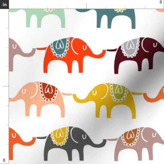 Various Fabrics by the Yard or Fat Quarter Elephant Circus Colorful Kids Children Animals Whimsical Boho Room Decor African Nursery Modern Custom Printed Fabric by Spoonflower {4}