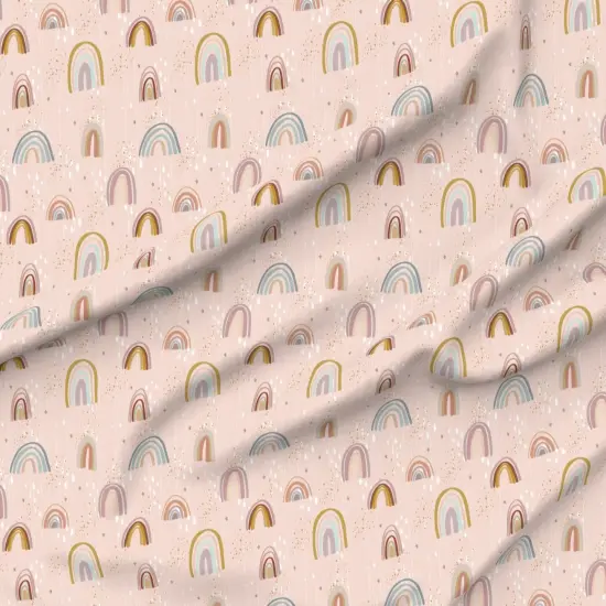 Various Fabrics by the Yard or Fat Quarter Rainbow Boho Stars Blush Pink Custom Printed Fabric by Spoonflower {6}