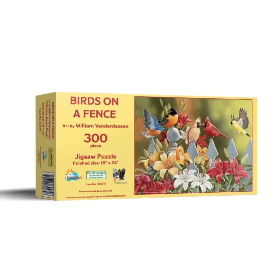 Sunsout Birds on a Fence 300 pc Jigsaw Puzzle 30479 {3}