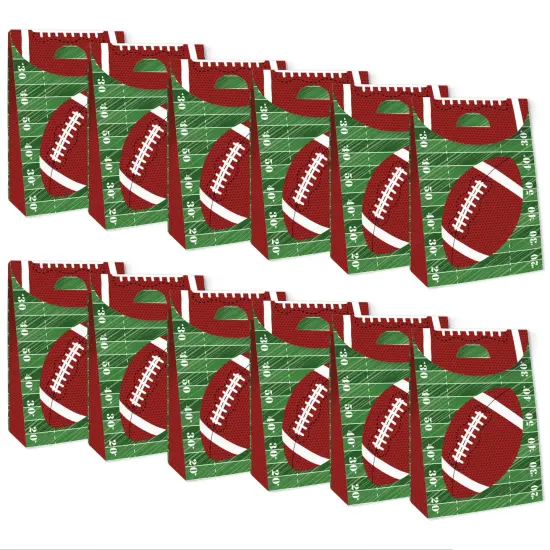 Big Dot of Happiness End Zone - Football - Baby Shower or Birthday Gift Favor Bags - Party Goodie Boxes - Set of 12 {6}