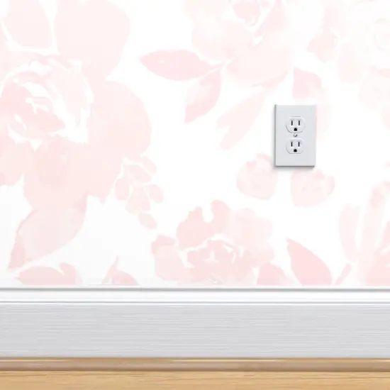 Peel & Stick Wallpaper 2FT Wide Soft Blush Floral Pink Botanical Garden Bloom Meadow Wildflower Custom Removable Wallpaper by Spoonflower {4}