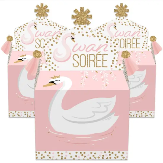 Big Dot of Happiness Swan Soiree - Treat Box Party Favors - White Swan Baby Shower or Birthday Party Goodie Gable Boxes - Set of 12 {3}