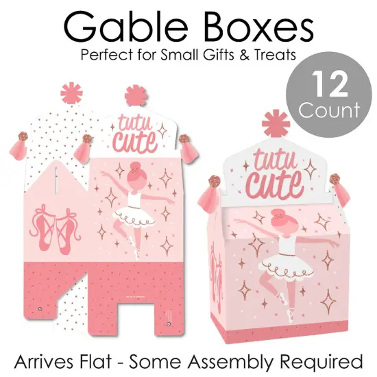 Big Dot of Happiness Tutu Cute Ballerina - Treat Box Party Favors - Ballet Birthday Party or Baby Shower Goodie Gable Boxes - Set of 12 {7}