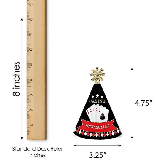 Big Dot of Happiness Las Vegas - Mini Cone Casino Party or Birthday Party Hats - Small Little Party Hats - Set of 8 {7}