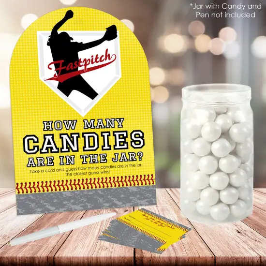 Big Dot of Happiness Grand Slam - Fastpitch Softball - How Many Candies Birthday Party or Baby Shower Candy Guessing Game {3}