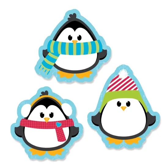 Big Dot of Happiness Holly Jolly Penguin - DIY Shaped Holiday and Christmas Cut-Outs - 24 Count {1}