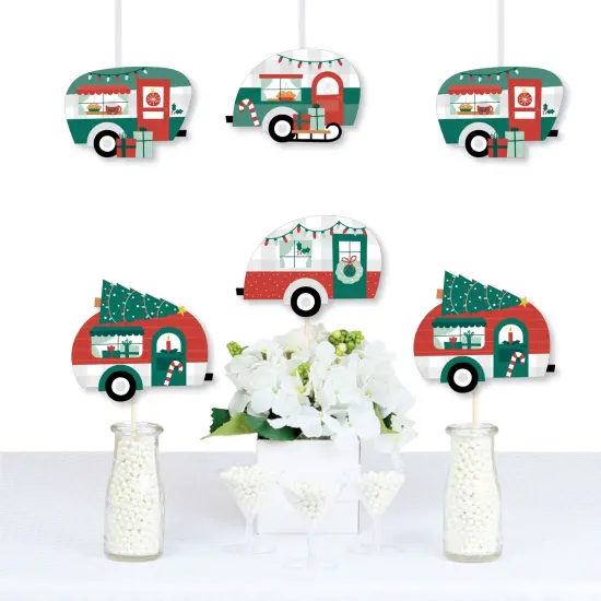 Big Dot of Happiness Camper Christmas - Decorations DIY Red and Green Holiday Party Essentials - Set of 20 {1}