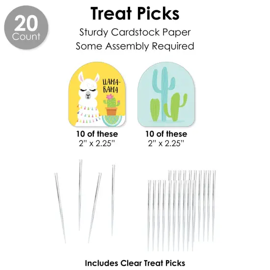 Big Dot of Happiness Whole Llama Fun - Llama Fiesta Baby Shower or Birthday Party Favors and Cupcake Kit - Fabulous Favor Party Pack - 100 Pieces {7}