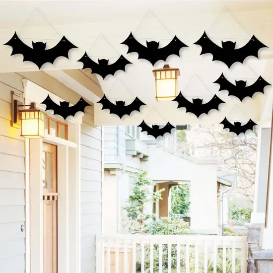 Big Dot of Happiness Hanging Black Bats - Outdoor Hanging Decor - Halloween Party Decorations - 10 Pieces {1}