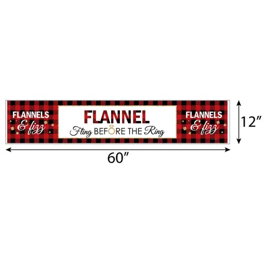 Big Dot of Happiness Flannel Fling Before the Ring - Buffalo Plaid Bachelorette Party Decorations Party Banner {3}