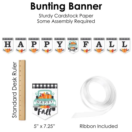 Big Dot of Happiness Happy Fall Truck - Harvest Pumpkin Party Supplies Decoration Kit - Decor Galore Party Pack - 51 Pieces {7}