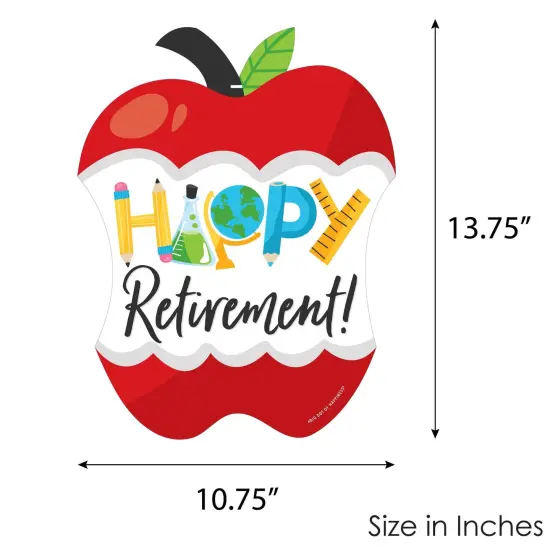 Big Dot of Happiness Teacher Retirement - Hanging Porch Happy Retirement Party Outdoor Decorations - Front Door Decor - 1 Piece Sign {7}