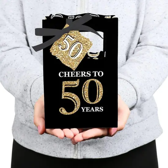 Big Dot of Happiness Adult 50th Birthday - Gold - Birthday Party Favor Boxes - Set of 12 {6}