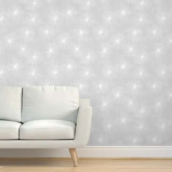 Peel & Stick Wallpaper 2FT Wide Mod Floral Mid Century Modern Minimalist Circles Dandelion Starburst Atomic Custom Removable Wallpaper by Spoonflower {5}