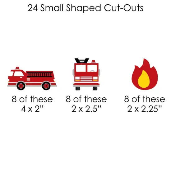 Big Dot of Happiness Fired Up Fire Truck - Firefighter Firetruck Baby Shower or Birthday Party DIY Decorations - Clothespin Garland Banner - 44 Pieces {7}