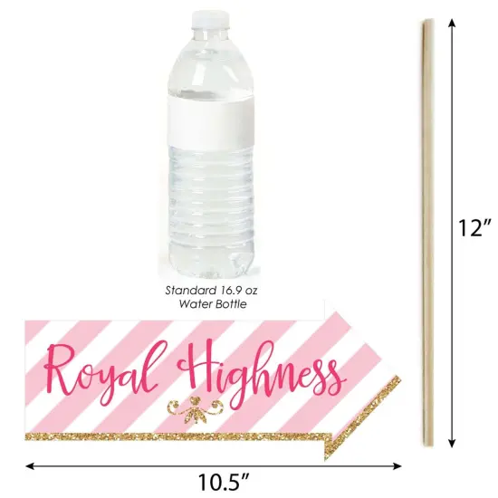 Big Dot of Happiness Funny Little Princess Crown - Pink and Gold Princess Baby Shower or Birthday Party Photo Booth Props Kit - 10 Piece {4}