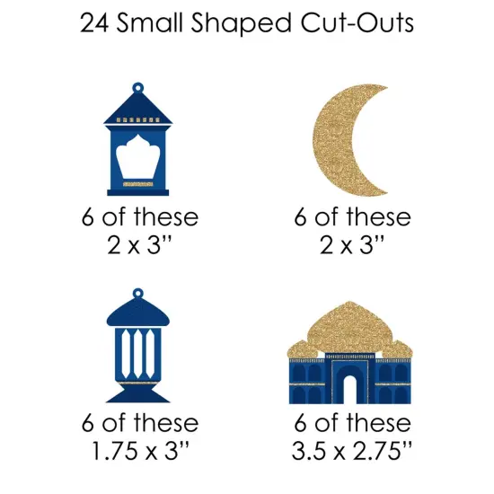 Big Dot of Happiness Ramadan - Eid Mubarak DIY Decorations - Clothespin Garland Banner - 44 Pieces {7}