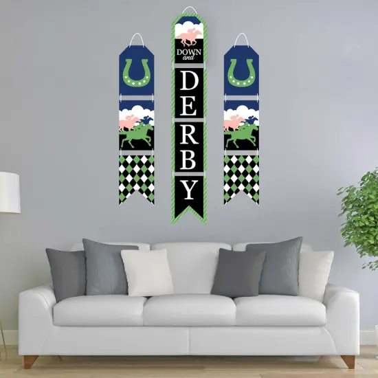 Big Dot of Happiness Kentucky Horse Derby - Hanging Vertical Paper Door Banners - Horse Race Party Wall Decoration Kit - Indoor Door Decor {3}