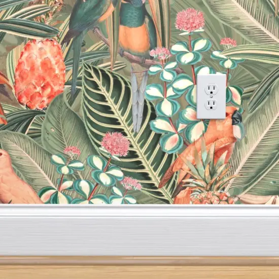 Peel & Stick Wallpaper 2FT Wide Tropical Vintage Jungle Victorian Redout&radic;&copy; Antique Floral Botanical Custom Removable Wallpaper by Spoonflower {4}