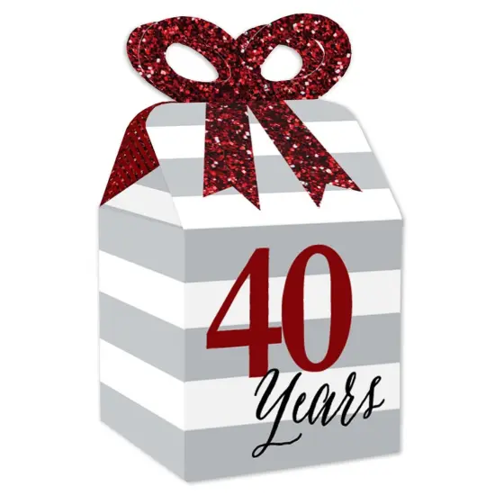 Big Dot of Happiness We Still Do - 40th Wedding Anniversary - Square Favor Gift Boxes - Anniversary Party Bow Boxes - Set of 12 {1}