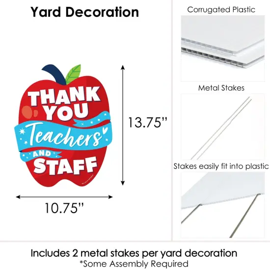 Big Dot of Happiness Thank You Teachers - Outdoor Lawn Sign - Teacher and Staff Appreciation Yard Sign - 1 Piece {7}