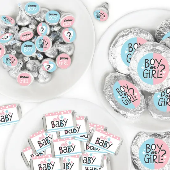 Big Dot of Happiness Baby Gender Reveal - Team Boy or Girl Party Candy Favor Sticker Kit - 304 Pieces {1}