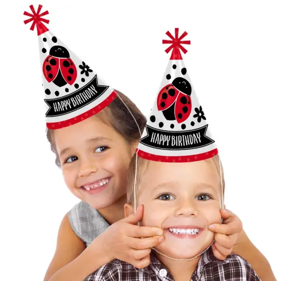 Big Dot of Happiness Happy Little Ladybug - Cone Happy Birthday Party Hats for Kids and Adults - Set of 8 (Standard Size) {3}