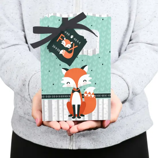 Big Dot of Happiness Mr. Foxy Fox - Baby Shower or Birthday Party Favor Boxes - Set of 12 {6}