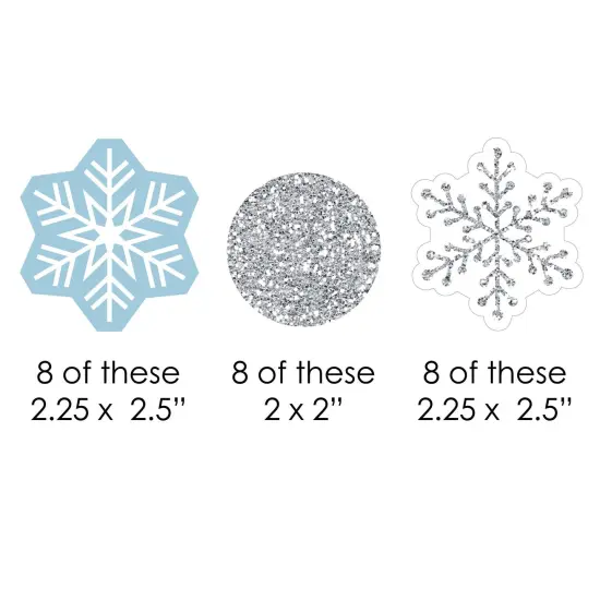 Big Dot of Happiness Winter Wonderland - Shaped Snowflake Holiday Party and Winter Wedding Cut-Outs - 24 Count {3}