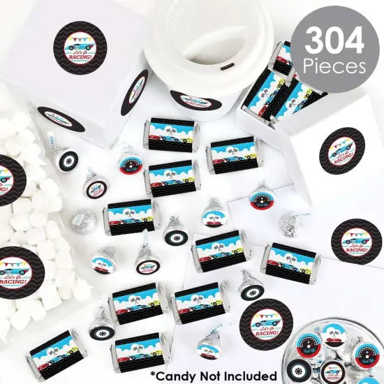 Big Dot of Happiness Let's Go Racing - Racecar Birthday Party or Baby Shower Candy Favor Sticker Kit - 304 Pieces {3}