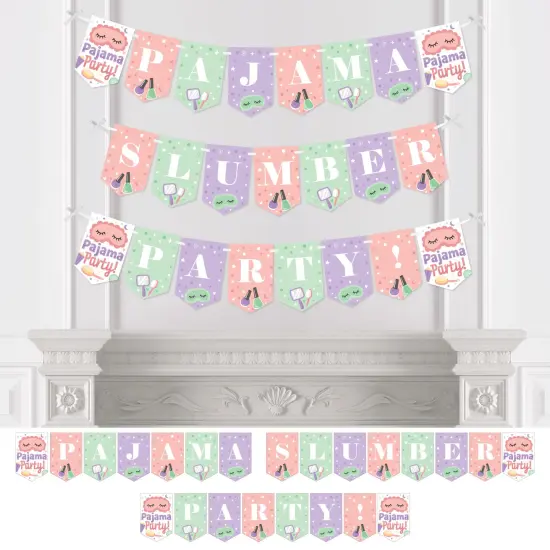 Big Dot of Happiness Pajama Slumber Party - Girls Sleepover Birthday Party Bunting Banner - Party Decorations - Pajama Slumber Party {1}