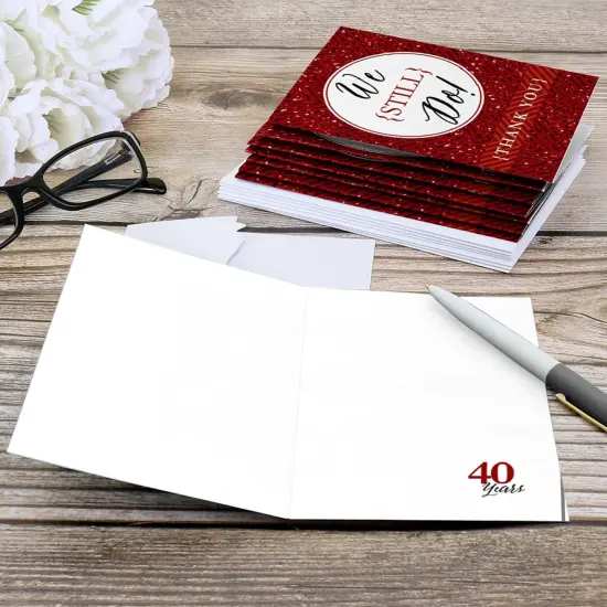 Big Dot of Happiness We Still Do - 40th Wedding Anniversary - Party Thank You Cards (8 count) {6}