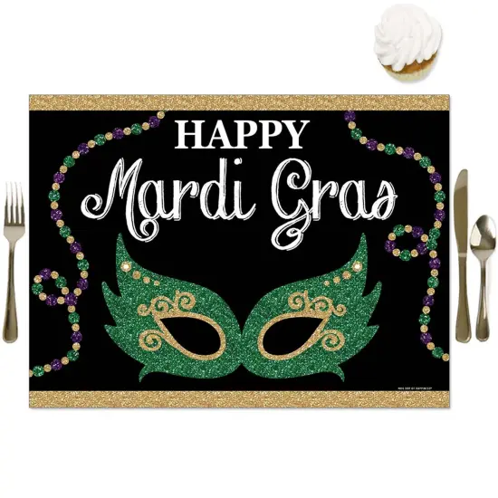 Big Dot of Happiness Mardi Gras - Party Table Decorations - Masquerade Party Placemats - Set of 16 {1}