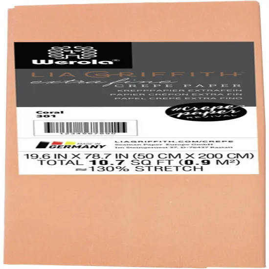 Lia Griffith Extra Fine Crepe Paper 19.6"X78.7"-Coral {1}