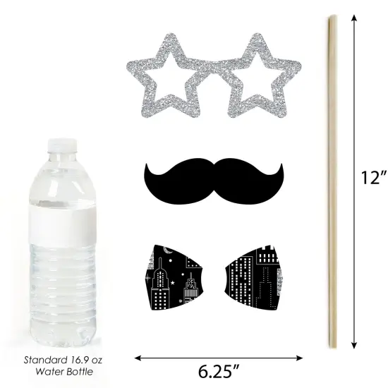 Big Dot of Happiness Nighttime City Skyline - New York Party Photo Booth Props Kit - 20 Count {6}