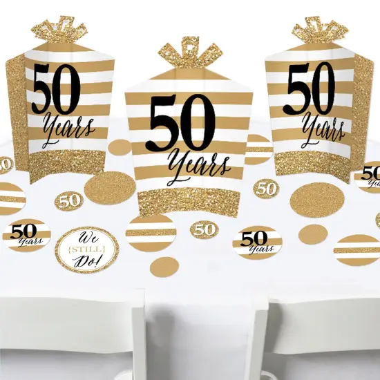 Big Dot of Happiness We Still Do - 50th Wedding Anniversary - Anniversary Party Decor and Confetti - Terrific Table Centerpiece Kit - Set of 30 {1}