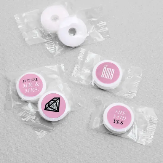 Big Dot of Happiness Omg, You're Getting Married - Engagement Party Round Candy Sticker Favors - Labels Fits Chocolate Candy (1 Sheet of 108) {6}