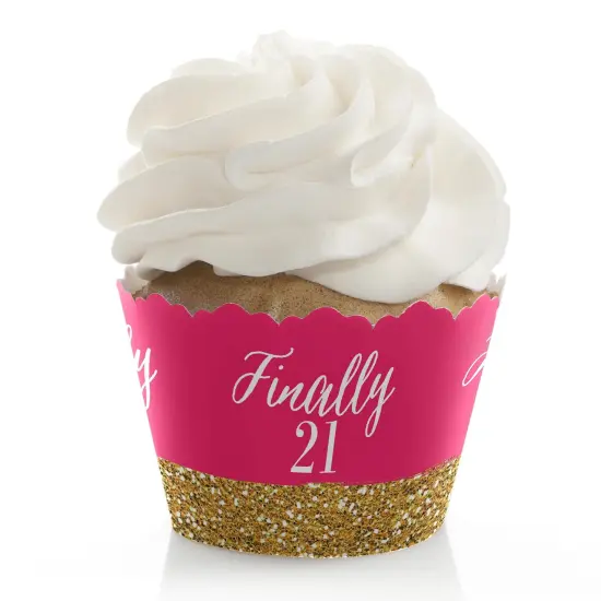 Big Dot of Happiness Finally 21 Girl - 21st Birthday Party Decorations - Party Cupcake Wrappers - Set of 12 {1}