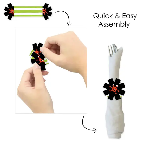 Big Dot of Happiness Monster Bash - Little Monster Birthday Party or Baby Shower Paper Napkin Holder - Napkin Rings - Set of 24 {6}