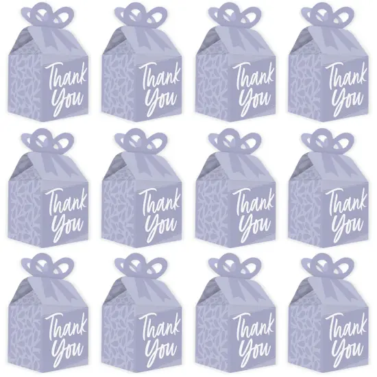 Big Dot of Happiness Purple Elegantly Simple - Square Favor Gift Boxes - Guest Party Favors Bow Boxes - Set of 12 {6}