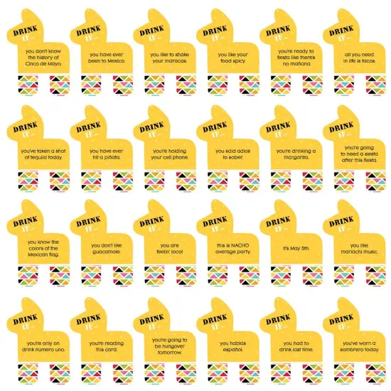Big Dot of Happiness Drink If Game - Cinco de Mayo - Fiesta Party Game - 24 Count {3}