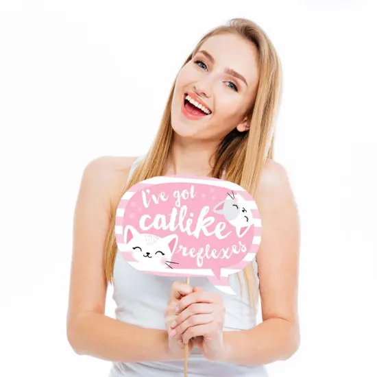 Big Dot of Happiness Funny Purr-fect Kitty Cat - Kitten Meow Baby Shower or Birthday Party Photo Booth Props Kit - 10 Piece {3}