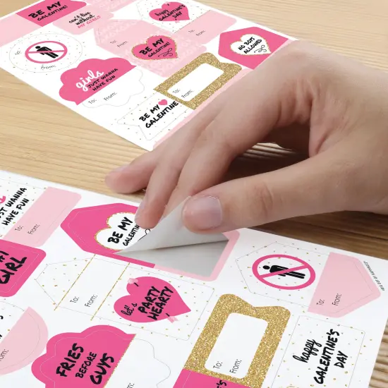 Big Dot of Happiness Be My Galentine - Assorted Galentine's & Valentine's Day Party Gift Tag Labels - To and From Stickers - 12 Sheets - 120 Stickers {6}