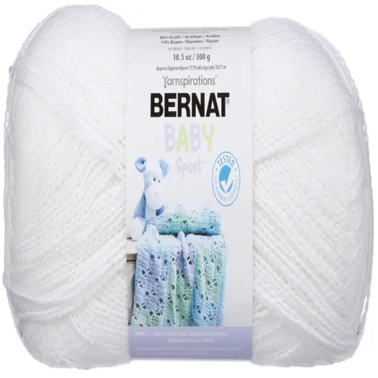 Bernat Baby Sport Big Ball Yarn - Sparkle-White Sparkle {1}